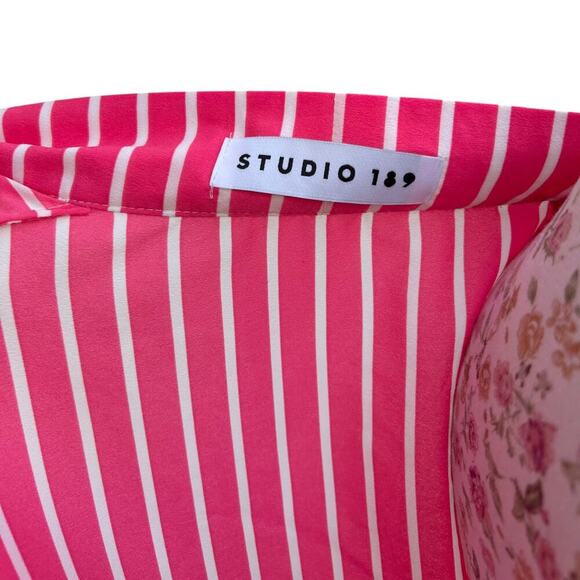 Studio 189 x Okay Africa Pink Blue Green Kimono Open Cardigan Silk Cotton Medium - Picture 6 of 8